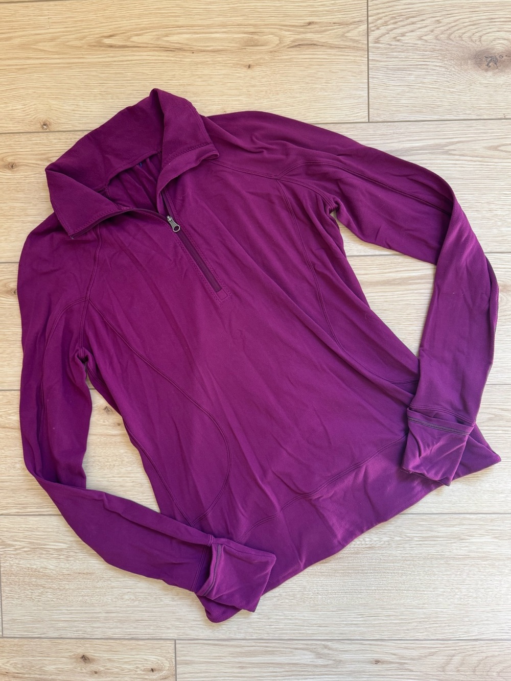 lululemon athletica plum purple long sleeve pullover top size 8 medium